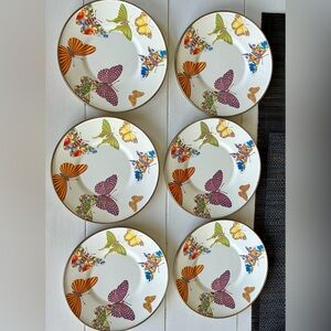 Mackenzie Childs Butterfly Garden saucers (set of 6) Rare! Discontinued!